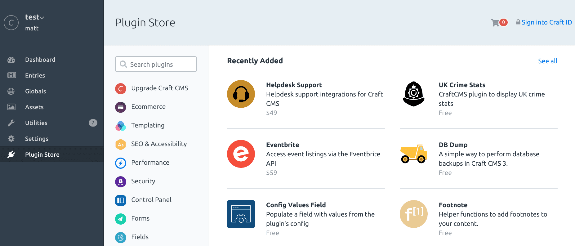 Craft CMS Plugin Store